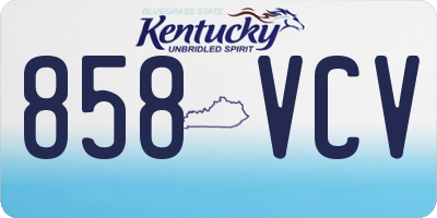 KY license plate 858VCV