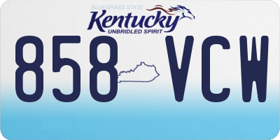 KY license plate 858VCW