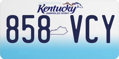 KY license plate 858VCY