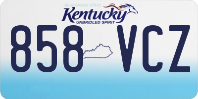 KY license plate 858VCZ