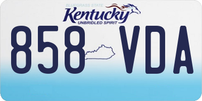 KY license plate 858VDA