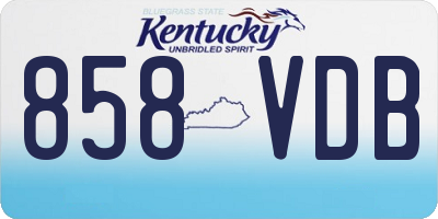 KY license plate 858VDB