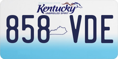 KY license plate 858VDE