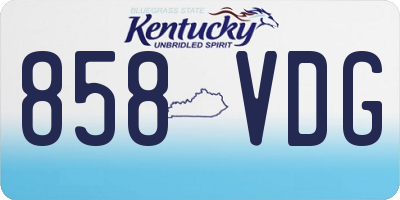 KY license plate 858VDG