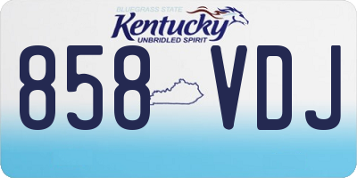 KY license plate 858VDJ