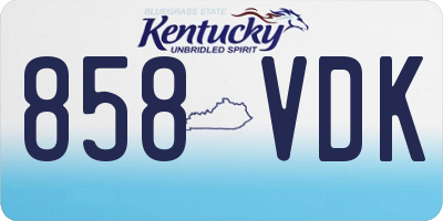 KY license plate 858VDK
