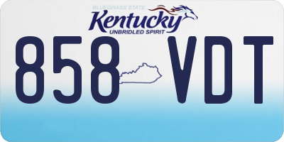 KY license plate 858VDT