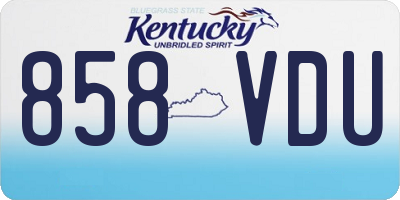 KY license plate 858VDU