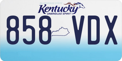 KY license plate 858VDX
