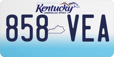 KY license plate 858VEA