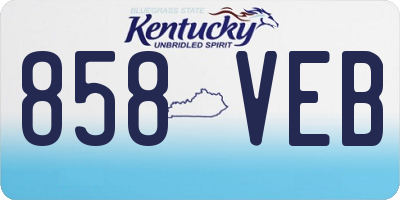 KY license plate 858VEB