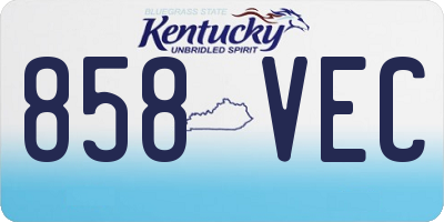 KY license plate 858VEC