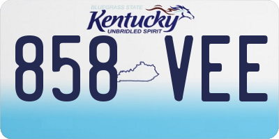 KY license plate 858VEE