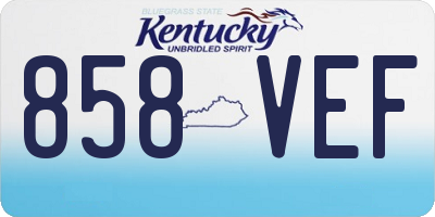 KY license plate 858VEF
