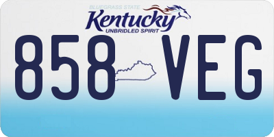 KY license plate 858VEG