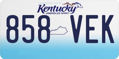 KY license plate 858VEK