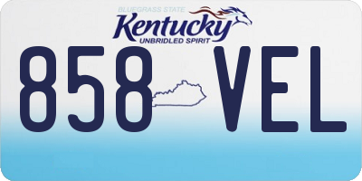 KY license plate 858VEL