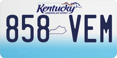 KY license plate 858VEM
