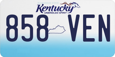 KY license plate 858VEN