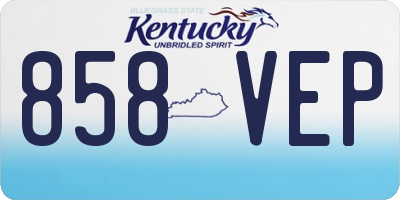KY license plate 858VEP