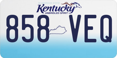 KY license plate 858VEQ