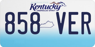 KY license plate 858VER