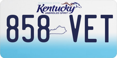 KY license plate 858VET