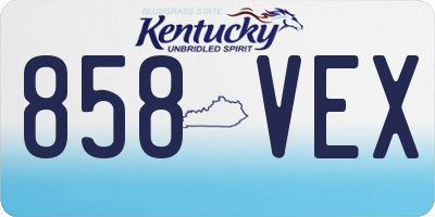 KY license plate 858VEX