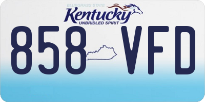 KY license plate 858VFD