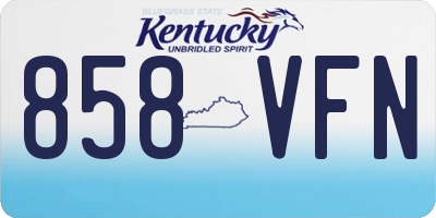 KY license plate 858VFN