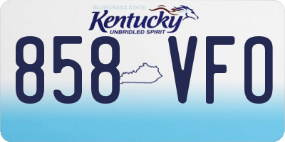 KY license plate 858VFO