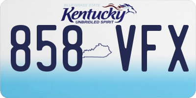 KY license plate 858VFX
