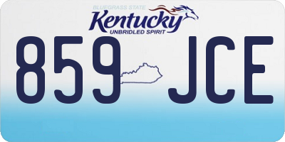 KY license plate 859JCE