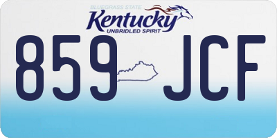 KY license plate 859JCF