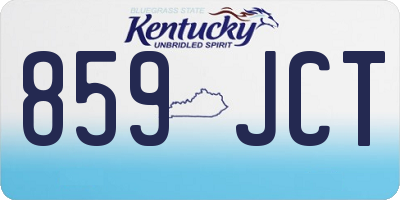 KY license plate 859JCT