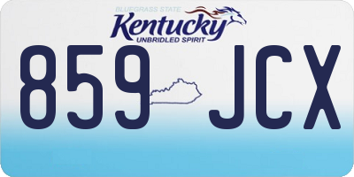KY license plate 859JCX