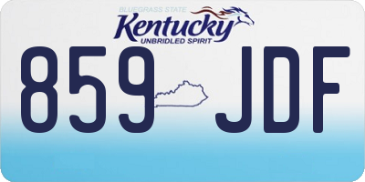KY license plate 859JDF