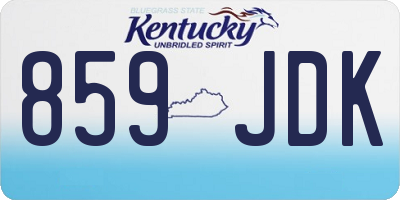 KY license plate 859JDK