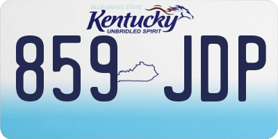 KY license plate 859JDP
