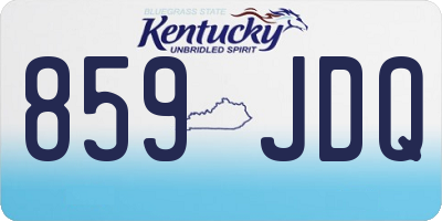 KY license plate 859JDQ