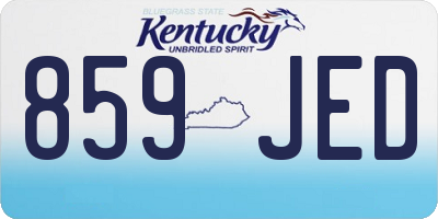 KY license plate 859JED