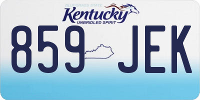 KY license plate 859JEK