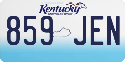 KY license plate 859JEN