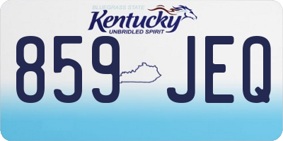 KY license plate 859JEQ