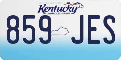 KY license plate 859JES