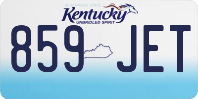 KY license plate 859JET