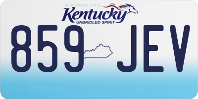 KY license plate 859JEV