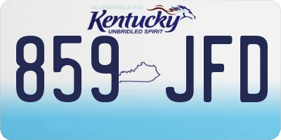 KY license plate 859JFD