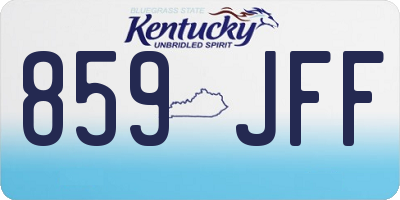 KY license plate 859JFF