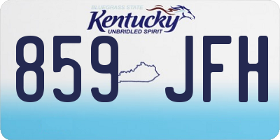 KY license plate 859JFH